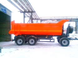 Tipper trailer NEFAZ-8560-04 with spring suspension and imported axle units