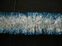 Tinsel 6-ply, length 2M, diameter 7CM, silver with blue