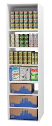 Storage cabinet for retail goods MOPS, labelled "MS FURNITURE"
