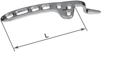Clavicle plates with 3.5 hook, right and left, article number 451.005.15 R/L