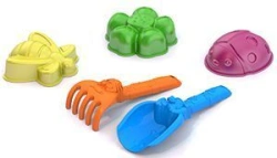 Sand Set #78 (Butterfly+flower+ Ladybug moulds, rake, scoop)