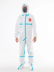 Protective coverall made of nonwoven material (100% polyethylene) for medical limited period of use, size S - XXXL, c p