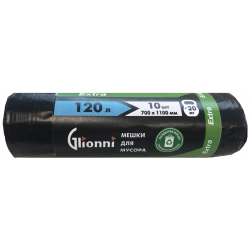 Plastic film bag, trade mark Glionni "EXTRA" 120l