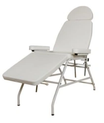 Massage armchair with the possibility of changing the configuration by tilting the backrest and adjusting the armrest, headrest,