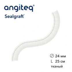 Blood vessel prosthesis synthetic woven linear collagen-coated synthetic fabric D 24mm L 25cm