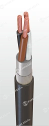 Power cable with copper conductors, insulation made of polyvinylchloride plasticate of reduced fire hazard, for rated alternatin