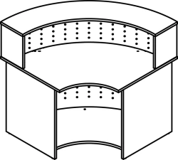 Corner reception desk 7513 Series "Rhythm"