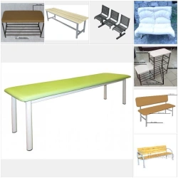 Bench on metal frame