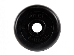 MB-AtletB31-1,25 Athlete rubber disc, black, 31 mm, 1,25 kg