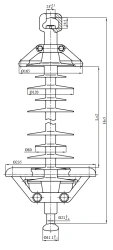 Linear suspended rod insulator with protective sheath made of organosilicon composition LK 160/220-I-4 GP