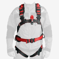 Safety harness with integrated belt for holding and positioning, model "Synthesis", article number STm4.