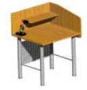 Single reading desk 750x700x1100 mm on metal frame