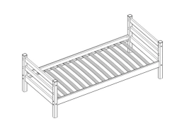 Single wooden bed