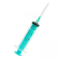 Single-use injection syringes, three-detailed, sterile, with single-use injection needles, 1 cm3 capacity.