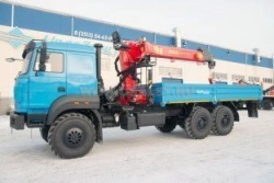 Flatbed platform, type 6YN32, modification 6Y133F with CMU manufactured by "INMAN" JSC on the basis of URAL chassis, type 4320,
