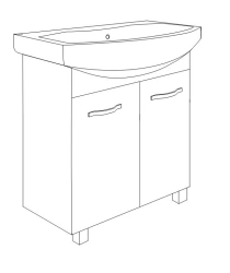 Cabinet under the sink (under the washbasin) for bathroom of "Edelwood" trade mark