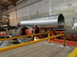 Corrugated metal spiral twisted pipes