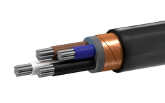 APvVVGE power cable with aluminium conductors, with insulation made of cross-linked polyethylene and sheath made of polyvinylchl