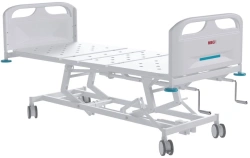 MEGI Fonda 2 Functional medical bed with hydraulically adjustable height, plastic backrests, steel bed.