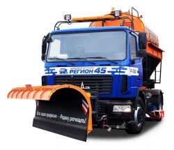 Combined sweeping machine R-45.115M (type 555680 on the basis of vehicles MAZ-5550C3, 5550C5, 555025, 555026)