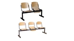 Multi-seat section made of moulded plywood with folding seat Model: WSC of "Edelwood" trade mark