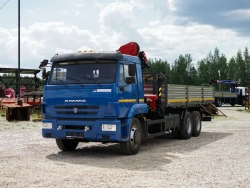 Special purpose vehicle with KMA type hydraulic loading crane on the basis of KAMAZ 43118 and its modifications 41K12N-UB