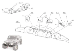 Car bumpers + fixing kit for JEEP WRANGLER JK 2007-2018