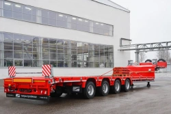 Semitrailer Tverstroimash 993941 modification 0023 variant - platform with fittings, with attached ladders