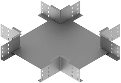 Cross-shaped tray ONL 000x000 GX, with overall dimensions from 100x40 mm to 600x110 mm, with metal thickness from 1,0 mm to 2,0