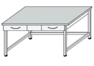 Metal utility table on metal frame with 2 suspended metal drawers SP-8(m)