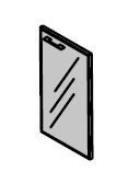 Low glass door. Furniture set "Kvins" / "Kvins Slim"