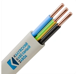 Polyvinylchloride insulated copper conductor wire with polyvinylchloride plasticate sheath, flat, PBVVV grade