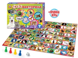 Board game. Photo quiz "Cats and dogs".