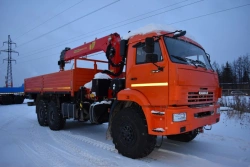 Special cargo truck with CMU produced by INMAN JSC on KAMAZ 43118-A5, 43118-50, 43118-RR, 43118-RS chassis. GI mark