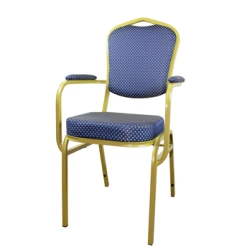 Metal-framed "Banquet" chair with armrests
