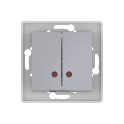 CADUCEUS ALING PRESTIGE Flush-mounted two-way switch with indication 10AX, 250V~, silver, article number 6026.S
