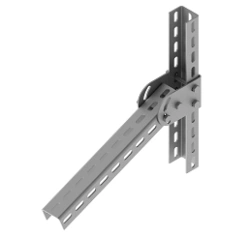 U-shaped profile hinge bracket BS-USH 0, with overall dimensions from 170x68x100 mm to 170x88x100 mm, with metal thickness 4,0 m
