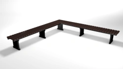 Metal frame corner bench 3 m