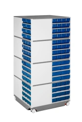 Industrial furniture, including antistatic (ESD) Viking: SP, modular swivelling component storage rack