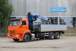 Vehicle with crane-manipulator unit of KMU-150 model manufactured by GAKZ JSC, modification 2784LT on KAMAZ chassis-.