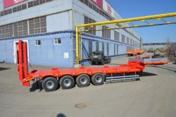 Semitrailer Politrans 94165-010. In design: metal platform with straight load platform, with ladders, with flatbed platform.