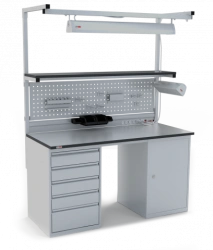 Industrial specialised metal furniture of MONOLIT series complete with additional equipment of M6 model