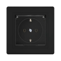 CADUCEUS ALING PRESTIGE Flush-mounted socket outlet with grounding without blinds with cover with plastic base 16A, 250V~, black