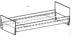 Particle board bed on a metal frame TV-BKMK-5.12.01-01