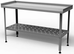 Cutting table with three sides, perforated shelf SRP-1-0,6/0,8-PP