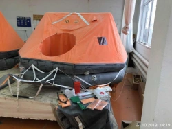 Salvage inflatable raft of dumped type for inland and mixed (river-sea) navigation vessels PSN-6P; PSN-6P with RASK