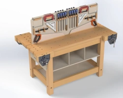Workbench table with set of tools for carpentry (VNI)