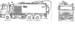 Combined road cleaning machine KO-560, type 53229-E2-01, modifications KO-560, base chassis: KAMAZ-53229-15, environmental class