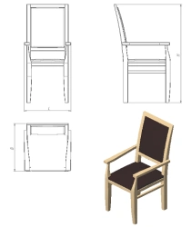 Wooden frame chair (series STU.DK.A)