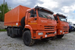 Special cargo truck on KAMAZ 43118-50 chassis. GIRD brand. Type 5849DF. Modification 5849DF-0000010. Loader design